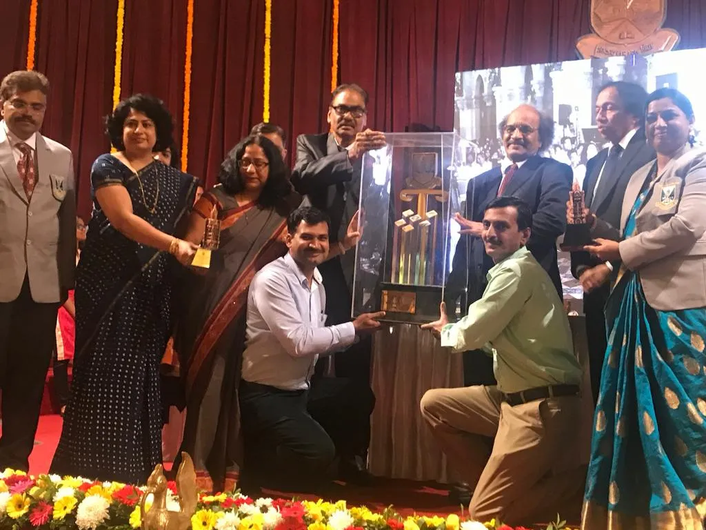 Team Avishkar Receiving overall championship trophy for the academic year 2017 & 2018